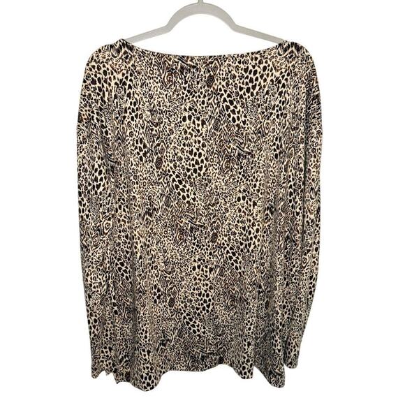Lilly Pulitzer Karessa Top UPF 50+ Macademia Pattern Play Brown Leopard Size XL - Picture 3 of 6